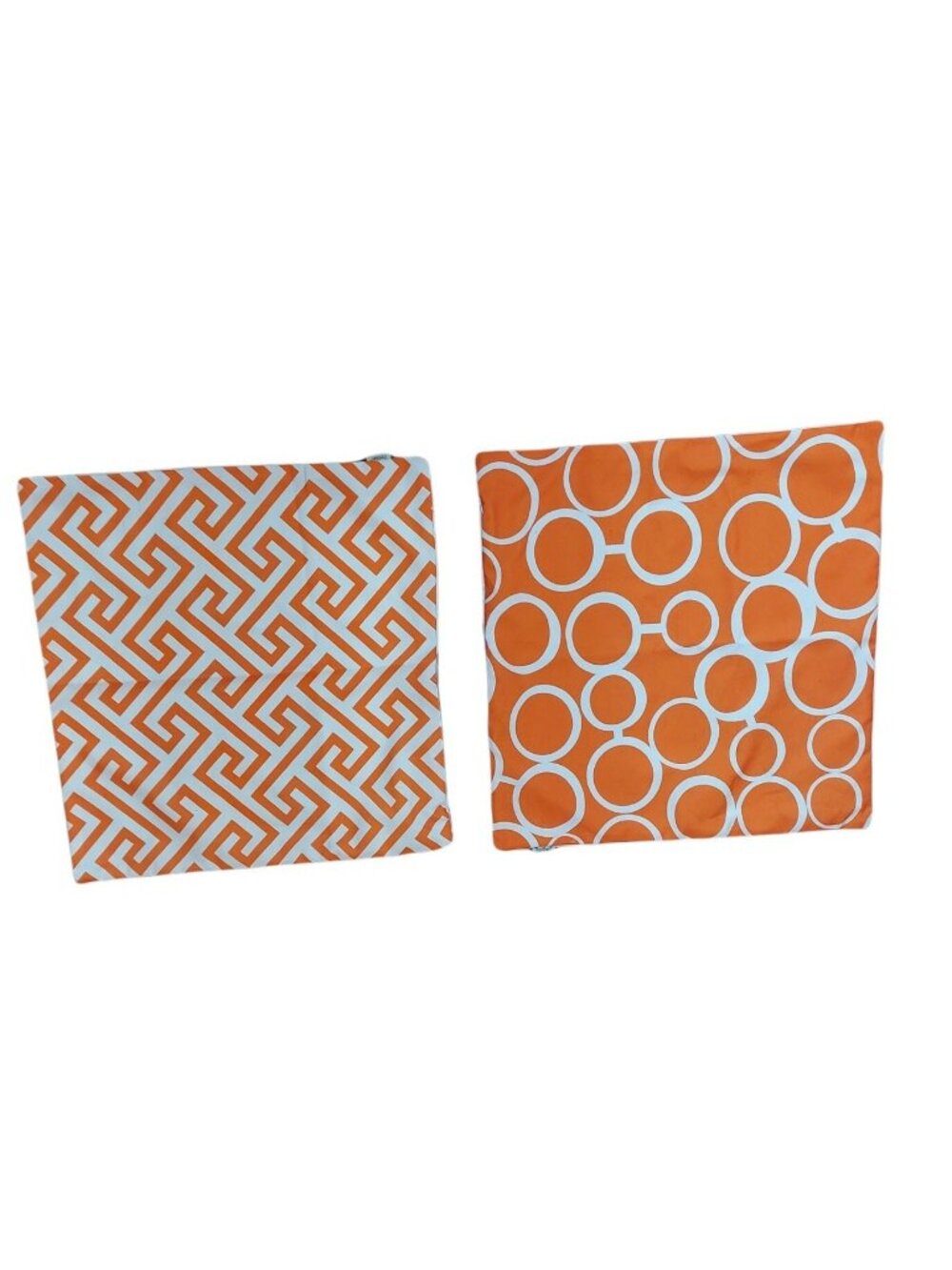 Pillow Covers Geometric Circle Pillowcase Orange White 19" square set of 2